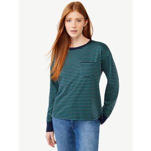 Women's Shirt Long Sleeves with Pocket Boy Tee 100% Cotton Smoke Pine/Lovely/